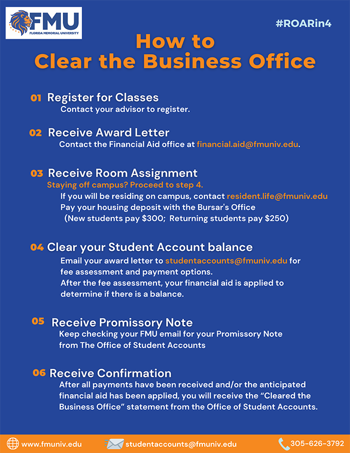 How to clear the Business Office instructional flyer