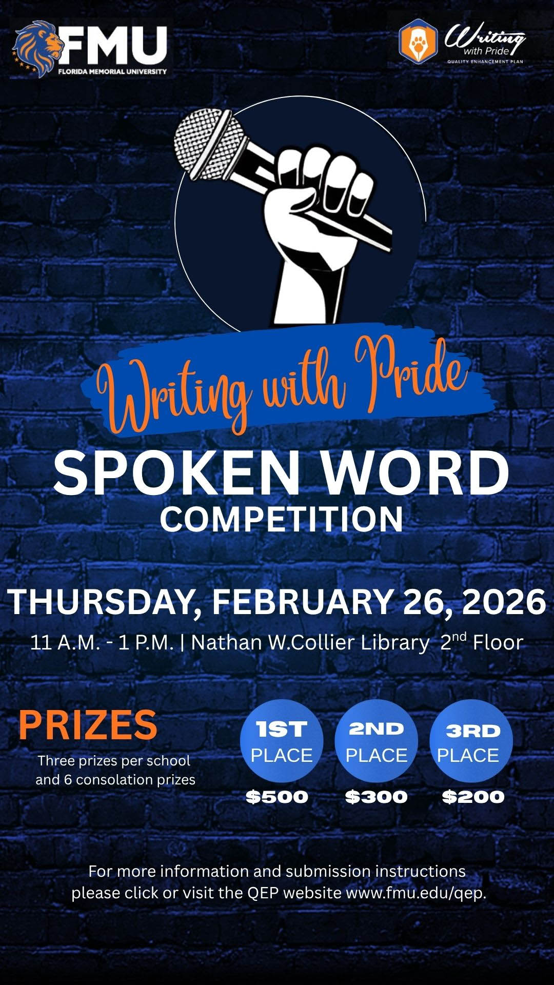 2025 Writing with Pride spoken word competition flyer