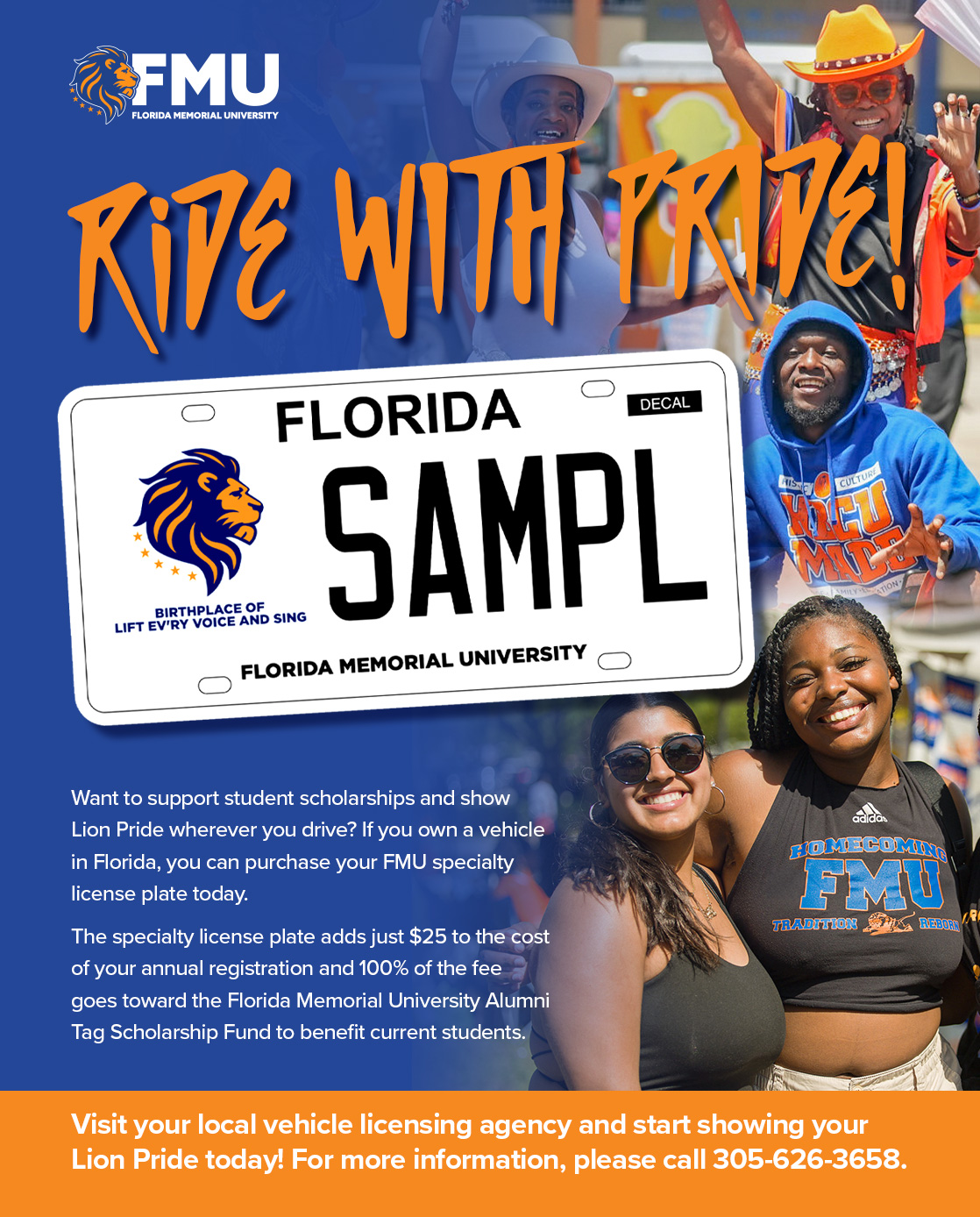 RIDE WITH PRIDE! Get your custom FMU license plate today!